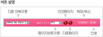 다른 이북이동, 페이지바로이동, 이전페이지, 다음페이지, 확대/축소, 인쇄